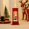 Christmas red telephone booth night light, festive LED luminous ornament and holiday gift. - Telephone Booth Santa (Water-filled)
