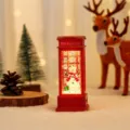 Christmas decoration LED night light telephone booth snow globe glowing ornament gift - Telephone Booth Snowman (Water-filled)