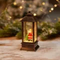 Christmas decorative night light LED vintage lantern with Santa Claus figurine snow globe ornament. - Oil Lamp Santa (Water-filled)