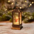 Christmas decorative night light vintage lantern snowman glowing snow globe desktop ornament. - Oil Lamp Snowman (Water-filled)