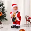 Electric singing dancing Santa Claus toy with guitar for Christmas holiday home decoration gift - Guitar Style