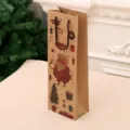 Weihnachts-Kraftpapier-Weingeschenkbeutel mit festlichem Weihnachtsmann-Design für Partys. - Stil 1