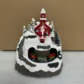 Christmas resin musical rotating snow house Santa Claus figurine holiday home decor gift - Santa Claus