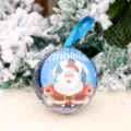 Kerstboom hangende ornament metalen blik bal snoepdoos feestelijke vakantiecadeau - Blauwe Kerstman & Rendier