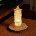LED elektronische kaarslamp nachtlampje bedlampje sfeerdecoratie warme gloed ornament - Kristal Stijl Groot