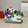 Christmas musical resin ornament with LED lights snow house desktop decor festive gift - 16x10.5x13.5cm / Doll Style
