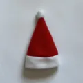 Mini cappello di Babbo Natale per copertura di lecca-lecca o porta-posate decorazione. - Cappello Porta Posate con Pompon Grande / 6x12cm / Rosso