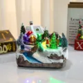 Christmas musical resin village house ornament with LED lights and rotating figures for holiday decor. - 16x11x13.5cm / Christmas Tree