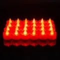Rode LED theelichtjes met warm geel licht voor romantische feesten en sfeerdecoratie. - Rode Schaal Rood Licht Kaars