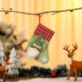 Borsa regalo calza appendere in juta di natale decorazione festa di natale rosso verde - Verde chiaro