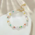Nahaufnahme des Barockperlenarmbands mit bunten Perlen und verstellbarer Verlängerungskette. - Natürliche Perle Mehrfarbiger Abakus Achat Stil (B4094)