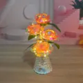 Bouquet di fiori di rose artificiali luce notturna LED tavolo scrivania decoro regalo - Set di lanterne fiorite con confezione regalo / Rosa Colorato