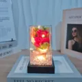 Eternal rose artificial flower bouquet gift box with led string lights for romantic occasions. - Rose Red