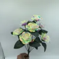 Holographic artificial rose bouquet 9 heads colorful decorative flowers for home and gift. - Exquisite Decorative Lantern Sets / Multi-Color Gold