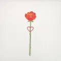 3D printed rose fridge magnet detail view, romantic heart decoration piece for home decor. - Heart / Red