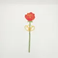 Vista dettagliata del magnete per frigorifero a rosa fai da te con lingotto d'oro e ricchezza. - Ricchezza Sycee / Rosso