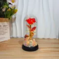 Eternal rose glass dome night light romantic birthday gift for girlfriend desktop room decor. - Acrylic Dome / Boy's Birthday Edition - Multicolor Red Rose