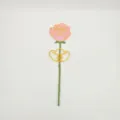 DIY simulation rose fridge magnet with golden ingots and wealth symbol for home decor gift. - Sycee and Prosperity / Pink