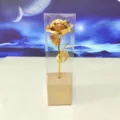 Gold foil artificial rose flower gift in clear box for Valentine Day Mother Day Christmas - Gold