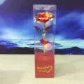 Galaxy Gold Foil Rose LED Light Gift Box Artificial Flower Valentine Day Present - Galaxy Red with Heart-Shaped Light