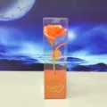 Scatola regalo di rosa in foglia d'oro colorata, perfetta per San Valentino. - Arancione