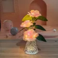 Artificial rose flower night light, crystal vase lamp, romantic gift for Valentine and home decor. - Decorative Lantern Sets with Gift Boxes / Glitter