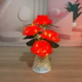 Simulation rose LED night light romantic atmosphere table lamp home decoration gift - Decorative Lantern Sets with Gift Boxes / Glitter Red