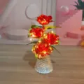 Luce notturna LED bouquet di rose artificiali, regalo romantico e decorazione da scrivania. - Set di lanterne fiorite con confezione regalo / Iridescente