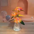 Artificial Rose Flower Night Light LED Glowing Rose Bouquet Gift Variant Colorful Light - Decorative Lantern Sets with Gift Boxes / Colorful Pink