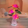 Artificial Rose Flower LED Night Light Gift Table Decor Valentine's Day Home Decoration - Decorative Lantern Sets with Gift Boxes / Rose Red