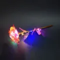 Kleurrijke LED oplichtende goudfolie roos bloem romantisch cadeautje voor Valentijnsdag feesten. - Kleurrijk Roze (Met Licht)
