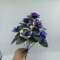 Holographischer künstlicher Rosenstrauß 9 Köpfe bunte Blumen Dekoration Geschenk - Exquisite Laternen-Sets / Buntes Lila