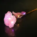 Lichtgevende roze bladgoud roos variant met LED lampjes als romantisch Valentijnscadeau. - Flits Goud Roze (Met Licht)