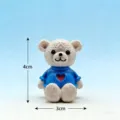 Adorable figurine miniature d'ours en plastique avec pull bleu pour cadeau de déco. - Ours en peluche / Blanc Bleu