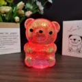 Glitter gummy bear night light, cute bedside ambient lamp with glowing red light, ideal gift. - Little Bear Pat Lamp (Red)