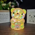 Glitter bear night light cute bedside ambient lamp for bedroom Valentine gift home decor - Little Bear Pat Lamp (Warm Yellow)