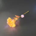 LED glowing gold foil rose artificial flower gift for Valentine's Day and Mother's Day. - Orange with Heart Light