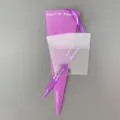 Purple triangle torch flower box gift packaging set with ribbon and transparent sleeve. - Purple Torch Box