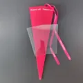 Pink triangular flower box set with ribbon and transparent sheet for bouquet packaging gift. - Rose Red Torch Box