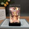 Couple rose gift box preserved flower LED night light romantic Valentine day gift home decor - Acrylic Cover and Light / Purple (Bouquet Couple)