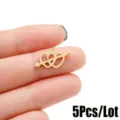Stainless steel heart arrow charm pendant, gold DIY jewelry accessory detail view. - 5 Pieces/Pack / Gold