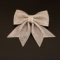 Sparkling champagne gold glitter bow ornament for Christmas tree home holiday decoration - Style 5 1 Piece / Champagne