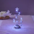 Crystal LED Christmas Tree Night Light Desktop Holiday Gift Ornament Decor Table Lamp - S / Small Silver