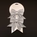 Silver glitter bow ornaments for Christmas tree and holiday home decor hanging decor. - No.6 2 Pieces / Silver