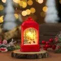 Christmas LED lantern night light festive table decor red ornament cozy holiday lighting - Flat Lantern Santa