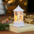Christmas decorative LED snowman lantern warm light desktop ornament for holiday home decor - Square Lantern Snowman