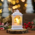 Christmas snowman LED lantern night light festive table decoration battery operated - Flat Lantern Snowman