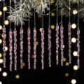 Decoraciones colgantes de arbol de navidad de carambanos acrilicos rosa 12pcs fiestas - Paquete de 12 / Rosa