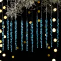 12pcs adornos de carambanos de acrilico azul colgantes para decoracion de arbol de navidad - Paquete de 12 / Azul