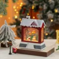Christmas water snow globe lantern decorative night light with music and swirling snow effect. - Red Flying Deer